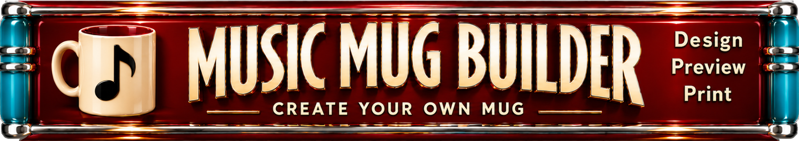 Music Mug Builder — Create Your Own Mug. Design, Preview, Print.
